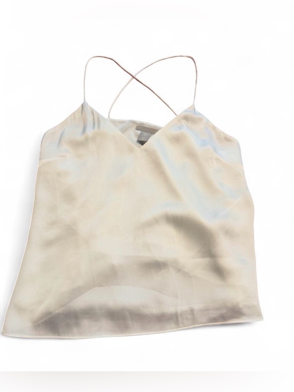 H&M Satin Spaghetti-Strap Cami in Cream